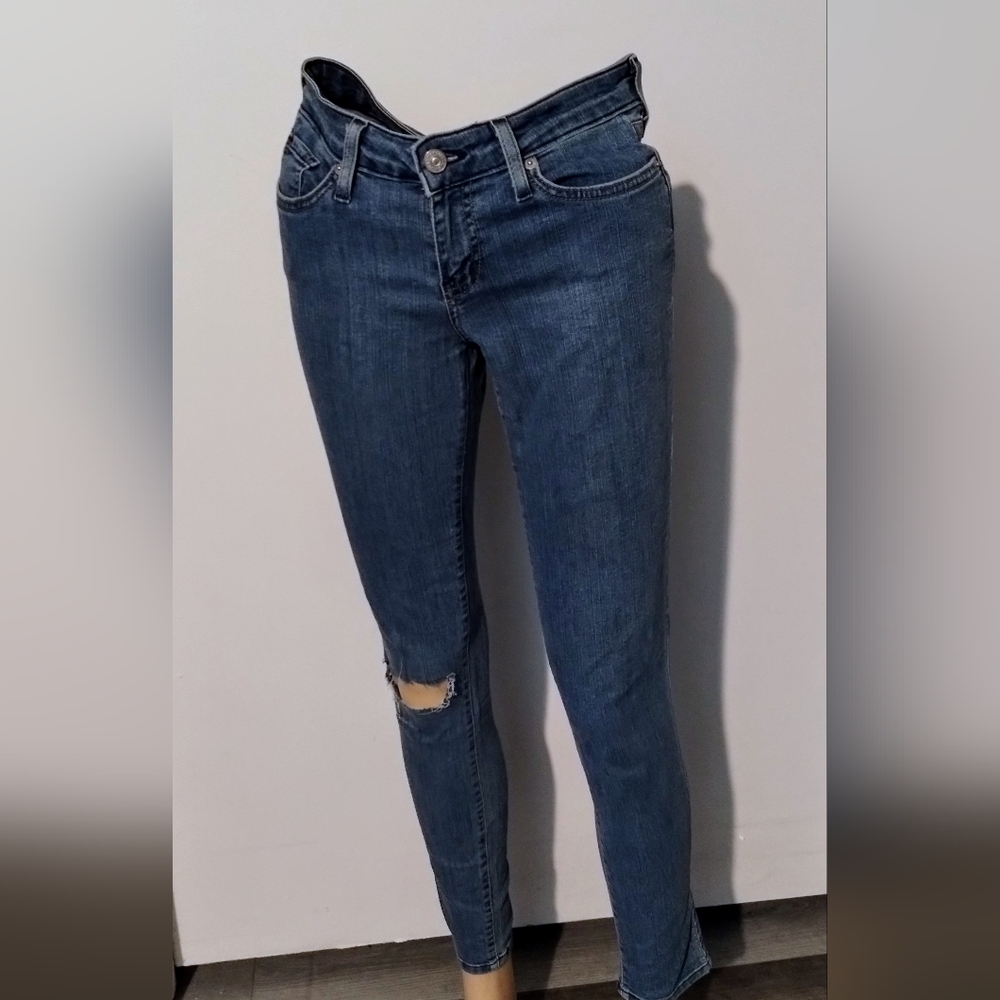 Just USA Distressed Blue Skinny Jeans
